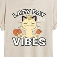 thumbnail image 3 of Pokémon - Lazy Day Vibes Meowth - Juniors Ideal Flowy Muscle T-Shirt, 3 of 5