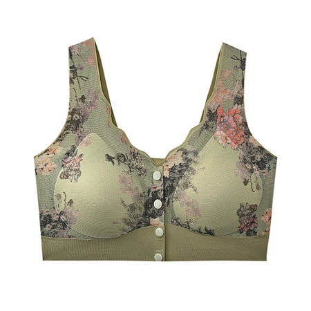 Fashion Saving Nexjvus Nursing Bras for Breastfeeding Wirefree Front Open Front Open Button Maternity Bra Fashion Print Bra Size M-3XL