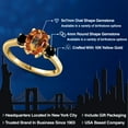 thumbnail image 2 of Gem Stone King 10K Yellow Gold Ecstasy Mystic Topaz and Black Diamond Engagement Ring for Women | 2.54 Cttw | Oval 9X7MM | Gemstone November Birthstone | Size 9, 2 of 6
