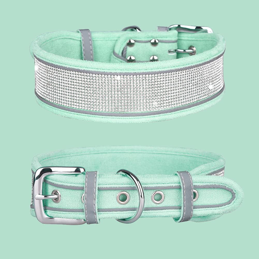 Bling Dog Collar 2" Wide Rhinestone Dog Collar, Diamond Dog Collar for Large Medium Small Dogs