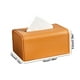 thumbnail image 3 of Caja de Tejidos de Plástico con Textura de Cuero para Mesa de Centro de Sala de Estar, Accesorio Decorativo para el Hogar, Diseño de Fácil Extracción, Blanco/Naranja/Gris, 19x13x9.6cm, 3 of 6