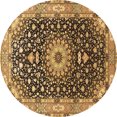 thumbnail image 1 of Ahgly Company Indoor Round Medallion Brown Traditional Area Rugs, 3' Round, 1 of 4
