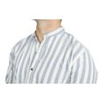 thumbnail image 4 of Camisa Casual De Hombre Manga Larga Rayas Cuello Mao Chili Beans Azul Ropa de hombre T EG, 4 of 4