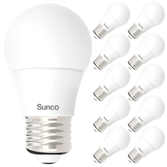Sunco 10 Pack A15 LED Bulb Dimmable Refrigerator Appliance Bulbs 8W Equivalent 60W 3000K Warm White 800 LM, E26 Medium Base, Instant On, Super Bright, Indoor Outdoor Light - UL