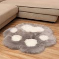 thumbnail image 1 of Fluffy Shag Rug for Living Room or Bedroom - Cat Paw Pattern, Gray, 1 of 5