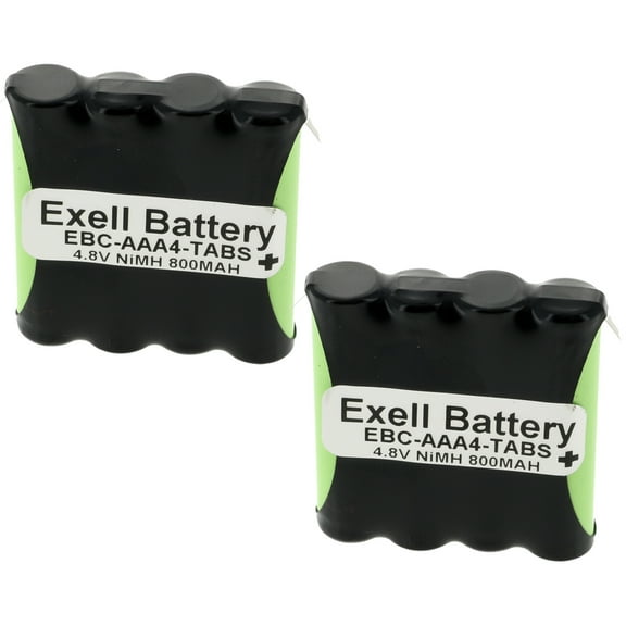 2x Exell 4.8V 800mAh NiMH Custom Battery Pack w/Tabs for RC FRS Cordless Phone