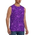 thumbnail image 2 of Easygdp Purple Glitter Men's Breathable Tank Tops Sleeveless Sporty T Shirts for Basketball, Mountaineering, Bodybuilding -Medium, 2 of 8