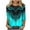 Blue-Shirts, variant on Jsaierl Women's 3/4 Length Sleeve Tops Summer Round Neck Shirts Fashion Print Ladies Blouses Going Out Loose Fit T-shirts Top S-3XL