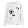 thumbnail image 4 of MIUOWANP Fashionable Women's Printed Round Neck Pullover Long Sleeved Casual Top Womens Comfortable and Casual for Women Clearance Sale White S, 4 of 4