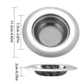 thumbnail image 4 of Stainless Steel Kitchen Sink Strainer 4.5" Wide | 2pc Set | Anti-Clog Food Trap, Fits Standard Drains & Garbage Disposal, Safety Edge, Easy Clean, Durable Metal Filter, Efficient Debris Catcher, 4 of 9