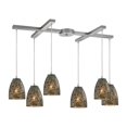 thumbnail image 1 of Fissure 6 Light Pendant In Satin Nickel And Smoke Glass, 1 of 1