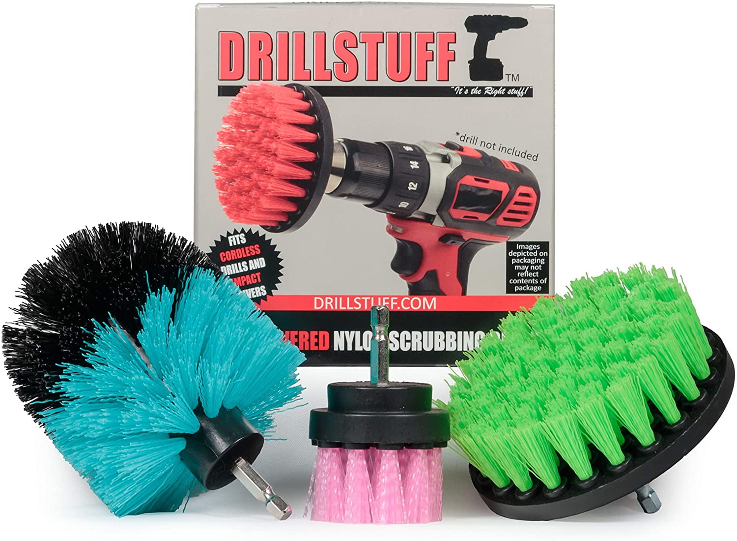 Drillstuff Drill Brush Attachment Kit Multi Purpose Cleaning Supplies