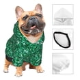 thumbnail image 3 of Fotbe Green Glitter Sudadera con Estampado para Perros Pequeños – Suéter con Capucha para Mascotas, Tela Suave de Forro Polar con Bolsillo-Small, 3 of 7