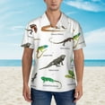 thumbnail image 5 of Primitive Reptile Men'S 3d Print Casual Button Down Shirts, Novelty Hawaiian Short Sleeves S, 5 of 8