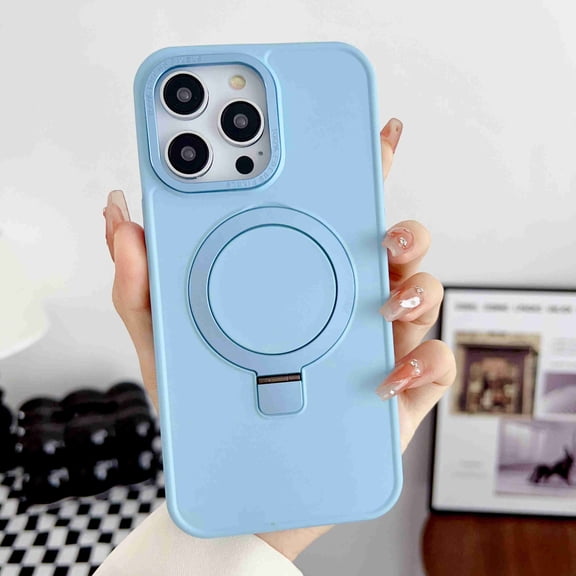 Cover for iPhone 11 Pro Max, Compatible with MagSafe Case,Slim Shockproof Anti-Scratch with Built-in Invisible Ring Holder Stand TPU Acrylic Back Case Cover, blue