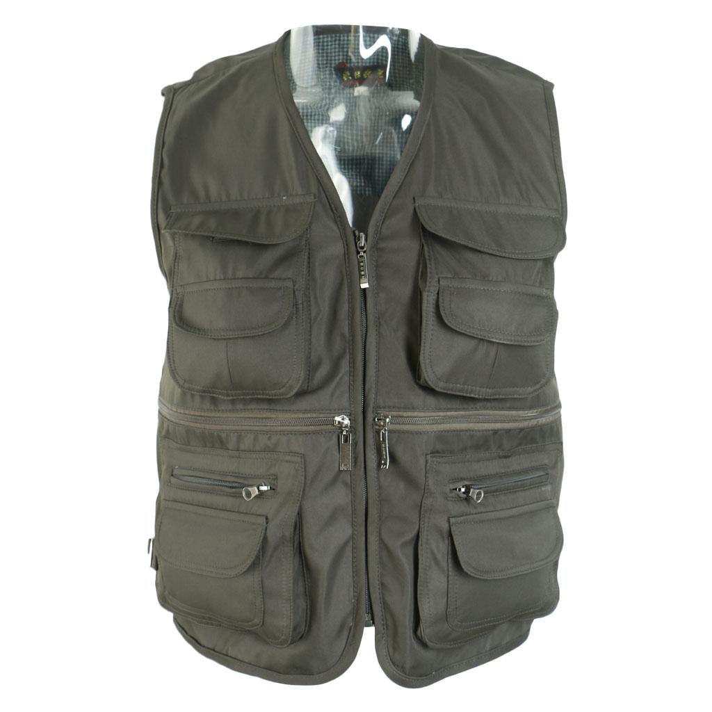 Men Fly Fishing Vest Vest Quick-Dry Jacket 3XL Light Green