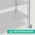 thumbnail image 6 of Zzistar Commercial Stainless Steel Work Table, Food Prep Stainless Steel Table, Metal Table Cart Heavy Duty Worktable with Caster Wheel, for Kitchen Restaurant Garage, Silver, 6 of 8