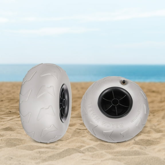 9 inch 2x Beach Cart Wheels Inflatable Wheels Replacement Balloon Beach Tire NEW For Beach Trips, Camping, Fishing, And Gardening.