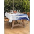 thumbnail image 3 of Outdoor Tablecloth with Umbrella Hole for Patio/Picnic/Party/Camping, Navy Blue Waterproof Table Cloth Rectangle Table Cover Washable, Summer Botanical Leaves Watercolor (60"x 84"), 3 of 8