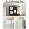 thumbnail image 5 of Laundry Sorter with 4 Section, 39 Gal. (147 L) Laundry Hamper with Wheels, Rolling Laundry Basket with Shelf, Pull-Out Detachable Bags, Side Pockets, Rustic Brown, Black and Beige, 5 of 16