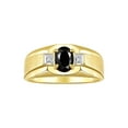 thumbnail image 1 of RYLOS Men's Rings 14K Yellow Gold Classic 7X5MM Oval Gemstone & Diamond Ring Onyx October Birthstone Rings For Men, Gold Rings Size 13, 1 of 7