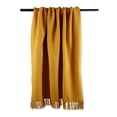 thumbnail image 2 of Contemporary Home Living Gold Solid Ribbed Rectangular Cotton Decorative Throw 50" x 60", 2 of 3