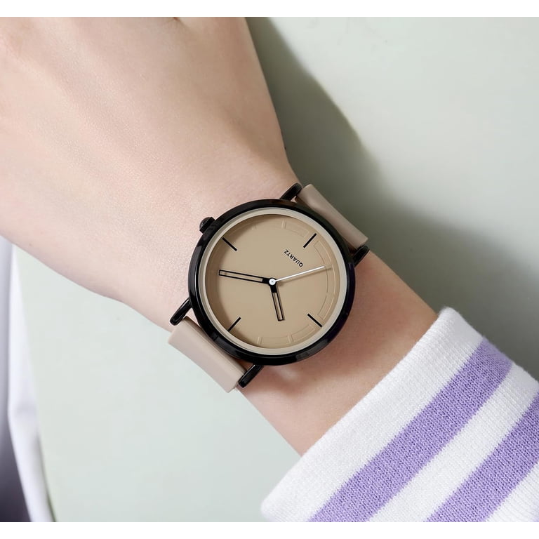 Fashion Simple Analog Quartz Wrist Watch with Silicone Strap 