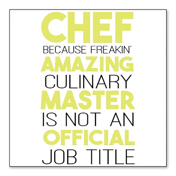DistinctInk Custom Bumper Sticker - 10" x 10" Decorative Decal - White Background - Chef Amazing Culinary Master
