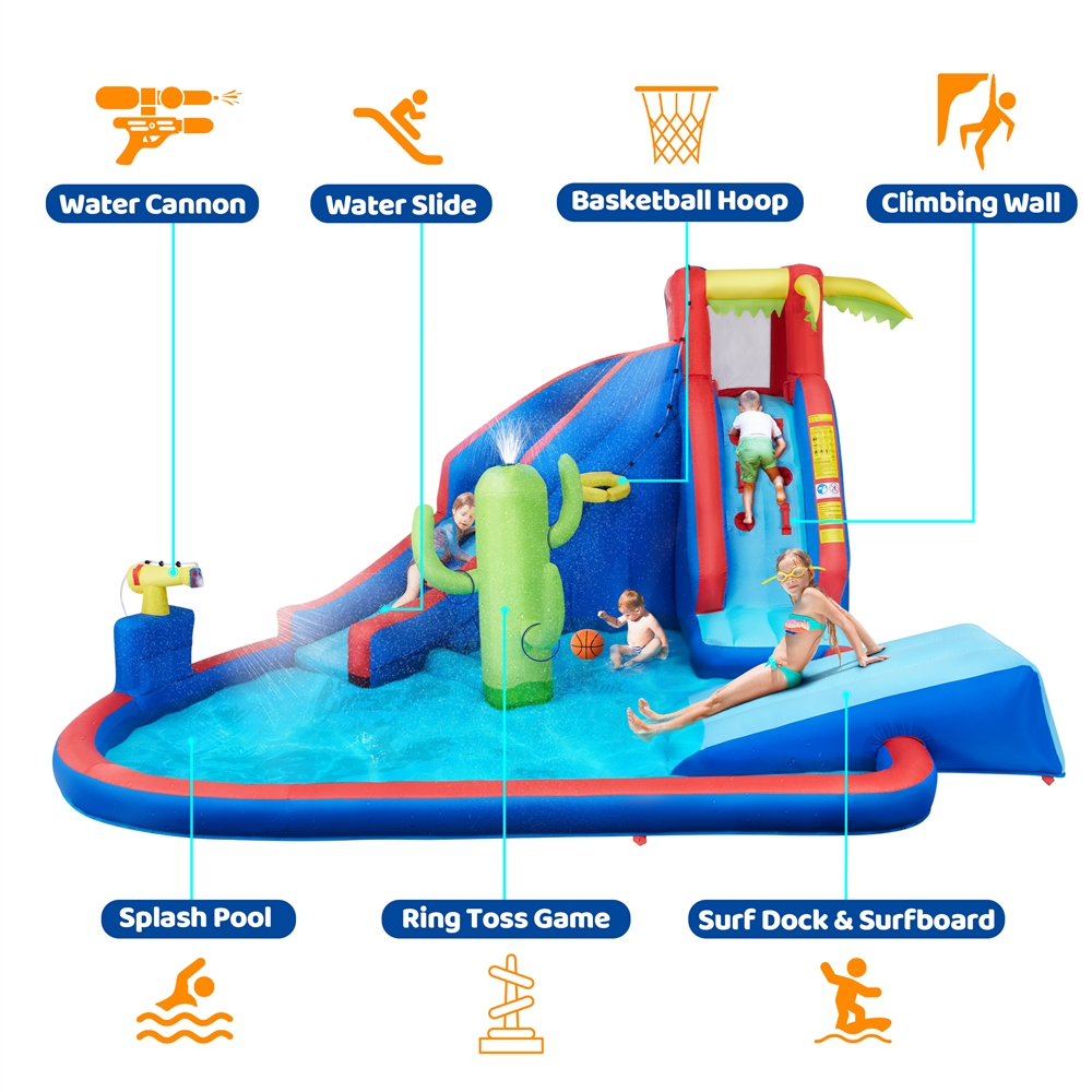 Yaheetech 15.2′ L x 13.4′ W x 7.5′ H Inflatable Water Slide with Storage Bag & Blower for Kids