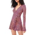 thumbnail image 2 of Free People Rhetta Long Sleeve Wrap Dress in Brown Combo, Size Large MSRP $128, 2 of 2