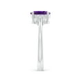 thumbnail image 3 of ANGARA Natural Solitaire 1.15 ct Amethyst Ring with Trio Diamond Accents in 14K White Gold for Women (Size-8x6mm) | February Birthstone, Anniversary, Jewelry Gift for Women | Natural Amethyst Ring, 3 of 8
