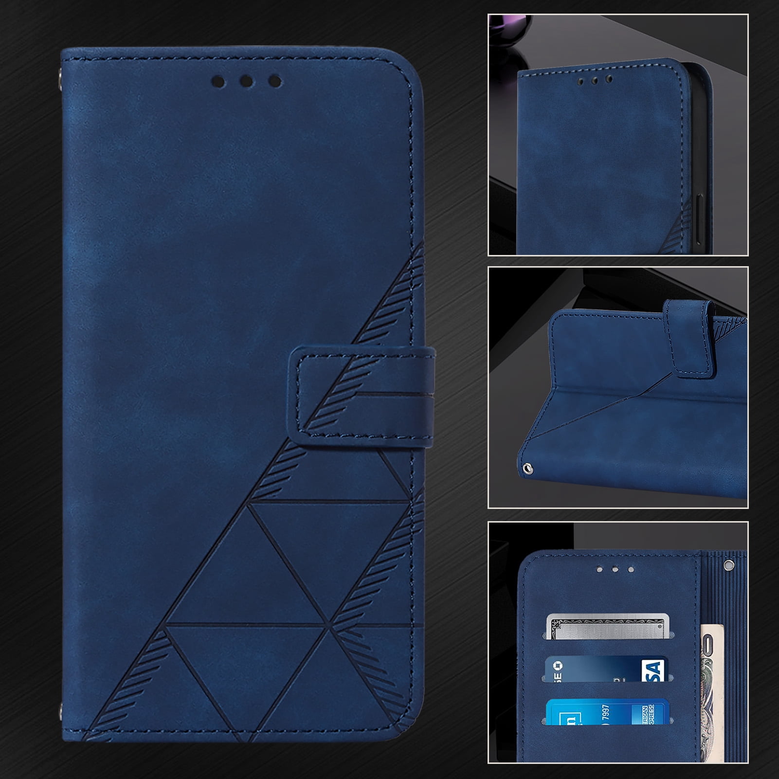 Case for TCL Nxtpaper 70 Pro Wallet PU Leather Case with Card Slots Kickstand Shockproof Magnetic Flip Phone Cover, Blue