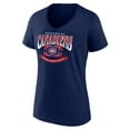 thumbnail image 2 of Women's Navy Montreal Canadiens Slapshot V-Neck T-Shirt, 2 of 3