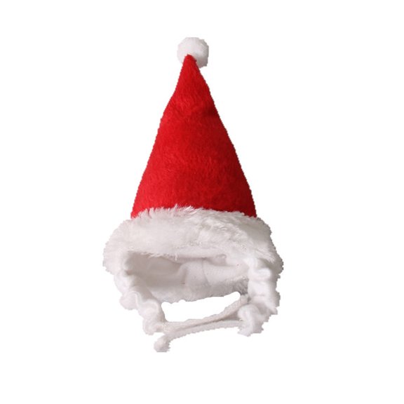 BNNG Christmas Dog Santa Hat, Adjustable Santa Hat for Dog and Xmas Pet Red with White Pompom Ball, Dog Winter Neck Warmer Scarf, Christmas Party Dressup