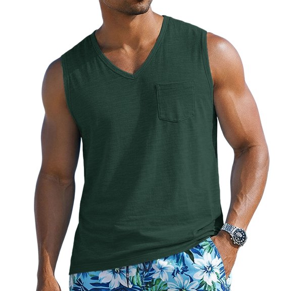 Men's Workout Tank Tops V Neck Sleeveless Shirts Quick Dry Athletic Gym Muscle T Shirt Lightweight Soft Tee, XL