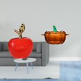 thumbnail image 2 of Escultura De Fruta De Cerámica Para Decoración Del Hogar, Plato De Dulces De Vidrio Con Forma De Calabaza Con Tapa, Tarro De Galletas, Figura Naranja, Obra De Arte Para Sala De Estudio,, 2 of 8