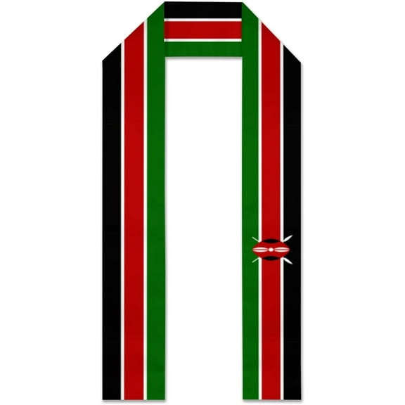 Kenya Flag Graduation Stole Graduate Shawl Sash Scraf Gift For Abroad Student International Study (Square)