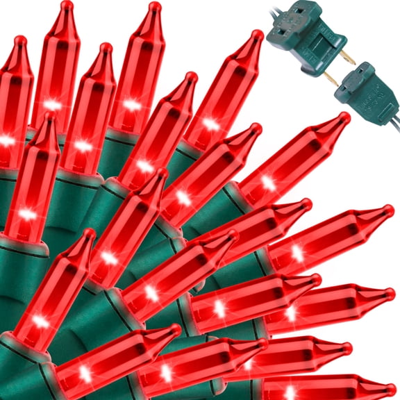 LAMPHOME Super-Bright 150-Count Mini Frosted String Lights, 31.9ft Green Wire Red 120V UL Certified for Outdoor Xmas Tree Garden Holiday Party Wedding Decor