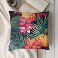 thumbnail image 3 of YINGXI Palm Leaves Throw Pillow Covers Hibiscus Flowers Decorative Pillowcases Soft Cushion Covers for Sofa Couch Bed Home Decor 18x18in, 3 of 5