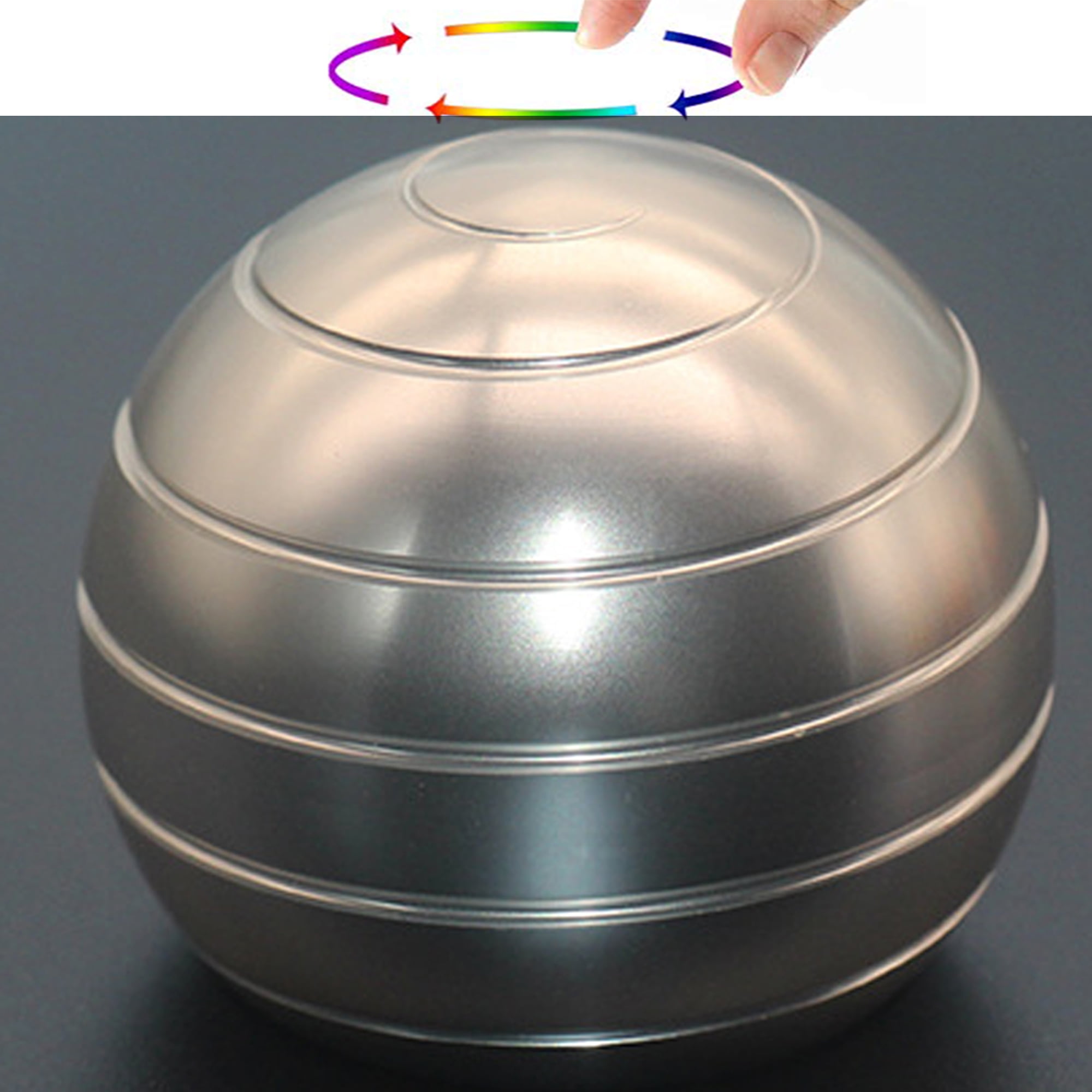 Adults Desk Ball Kinetic Metal Decompression Toy Finger Gyro Gyroscope Rota C5L2 