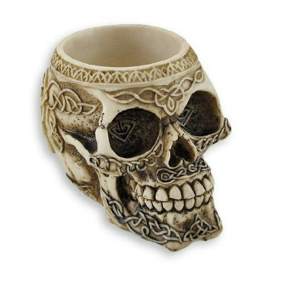 Celtic Knot Skull Pen Holder