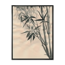 Designart 'Vintage Black and White Bamboo I' Traditional Framed Canvas Wall Art Print