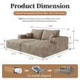 thumbnail image 2 of 75" Oversized Double Chaise Lounge Sofa Bed, Camel Corduroy Boneless Cloud Loveseat with 4 Pillows, Deep Seat Sleeper Couch, No Assembly Required for Living Room, Bedroom, 2 of 9