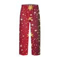 thumbnail image 6 of Women's Fashion Christmas Snowflakes Print Casual Pants with Drawstring Elastic Waist and Pockets, Comfortable Full Length Trousers for Winter Casual Wear,Red,3XL, 6 of 6