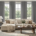 thumbnail image 2 of KoshiMe Faux Linen 100% Blackout Curtains for Living Room Bedroom,84 Inch Long Thermal Insulated Back Tab Window Curtains,DarkGrey, 2 of 7