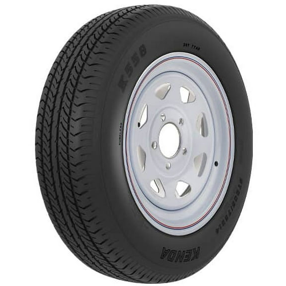 Trailer Tire On Rim ST225/75D15 225/75 15 in. LRD 6 Bolt Hole White Spoke Wheel