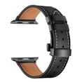 thumbnail image 1 of For Apple Watch Band Genuine Leather Strap Apple Watch 7 6 5 4 3 2 1 SE 45mm 41mm Butterfly Clasp Strap for iWatch 44mm 40mm 42mm 38mm, 1 of 8