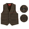 thumbnail image 3 of Gioberti Boy's Tweed Plaid Formal Suit Vest, 3 of 4
