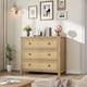 thumbnail image 1 of Freestanding natural rattan 3-cajón cómoda con anti-tip design - extra deep cajones para dormitorio, nursery o sala de estar, robot vacuum-friendly y child-safe muebles, 1 of 7