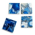 thumbnail image 2 of Two's Company Tozai Set of 4 Blue Agate Coasters with Resin Base, 2 of 2